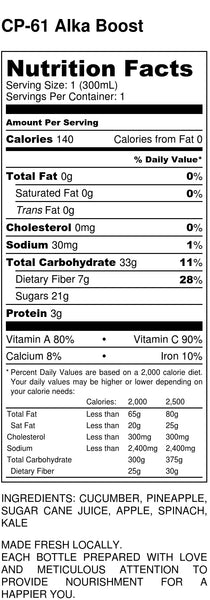 Alka Boost - Nutrition Facts